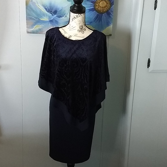 Enfocus Studio Dresses & Skirts - Navy Cape Special Occasion Dress